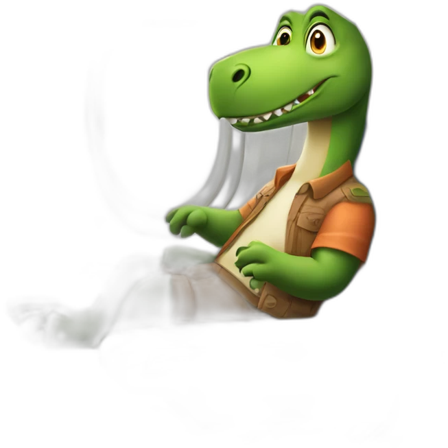 Dinosaur chilling in aeroplane emoji