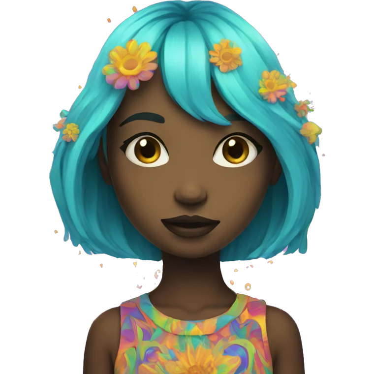 Psychedelic girl emoji