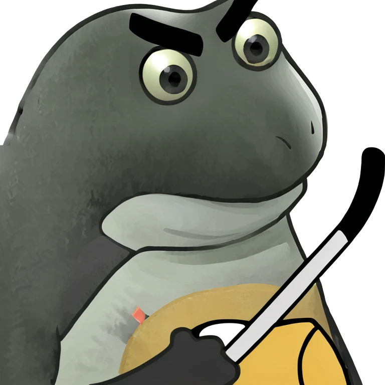 Penguin with a hockey stick and hockey gear on emoji