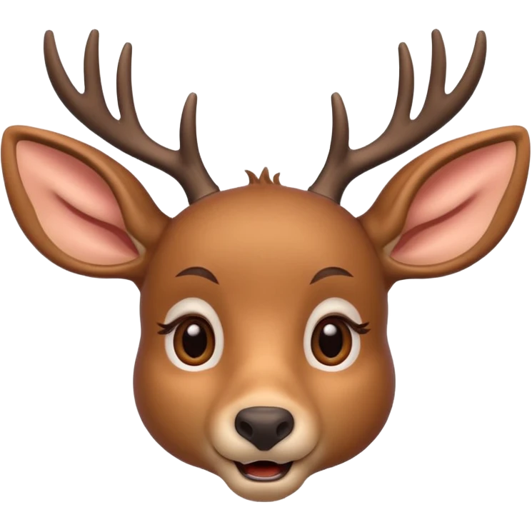 The Deer is an incredibly large and tall creature resembling a deer with an unnaturally large head, twitching ears, an outstretched jaw, and cartoonish large eyes emoji