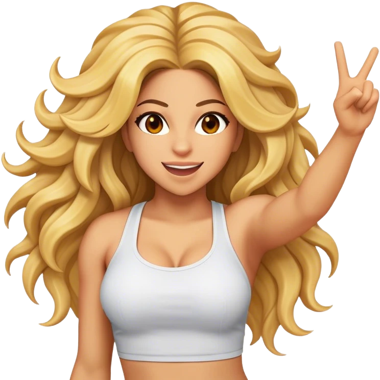 Cinematic Realistic Shakira Portrait Emoji, depicted as a dynamic charismatic pop icon with energetic movement and expressive features, rendered with vibrant textures and dynamic modern lighting that captures her global appeal. emoji