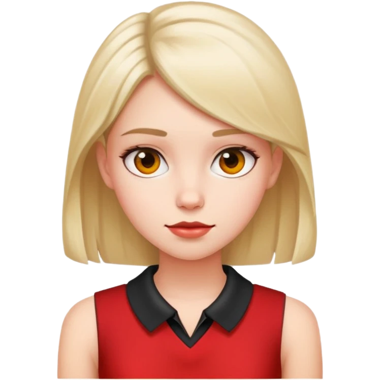red sleeveless top with a darker collar on a girl emoji