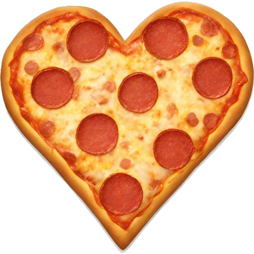 a heart made out of pizza emoji