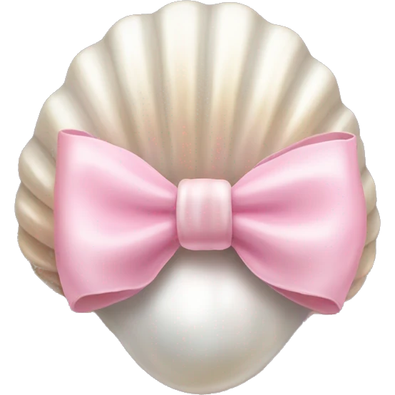 Pearl shell and light pink bow emoji