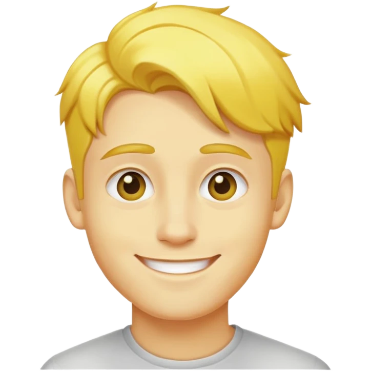 Yellow hair side part man, 20 year old, yellow skin, smile emoji