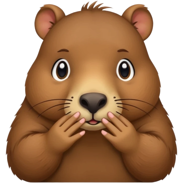 capybara with shy fingers sticker emoji