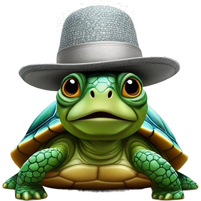 photorealistic turtle in a jewish hat  emoji