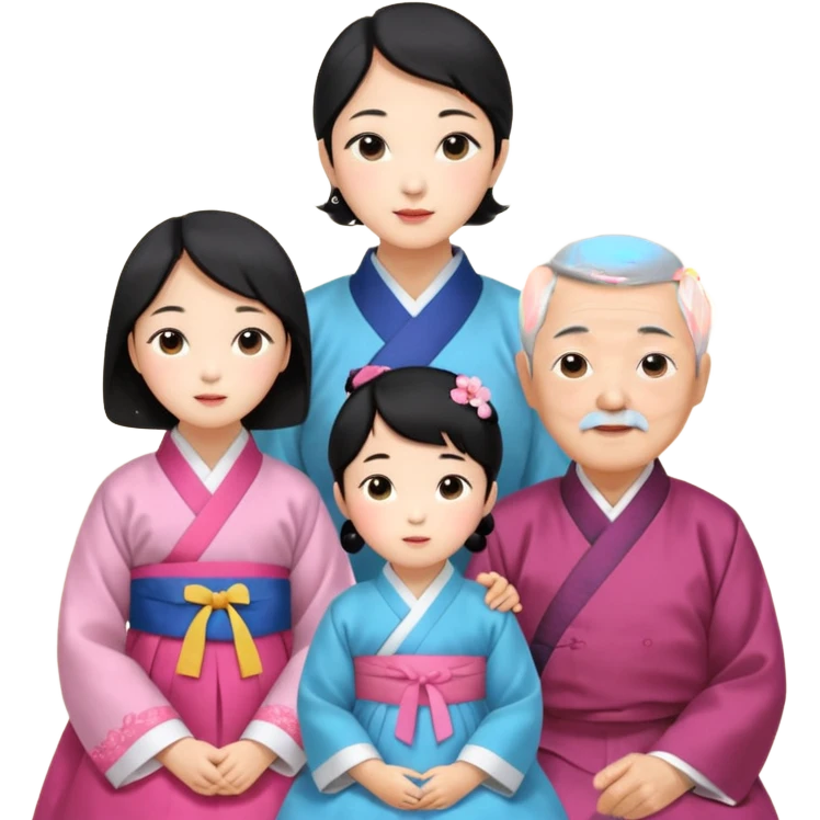 korean mother, korean father, korean grandmother, korean grandfather emoji