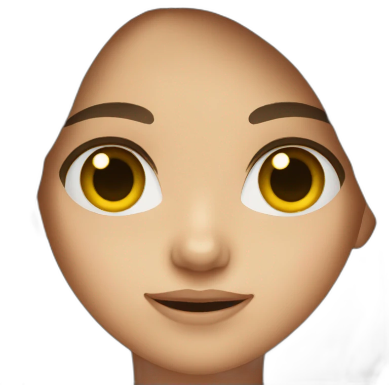 Girl with brown hair and eyes emoji