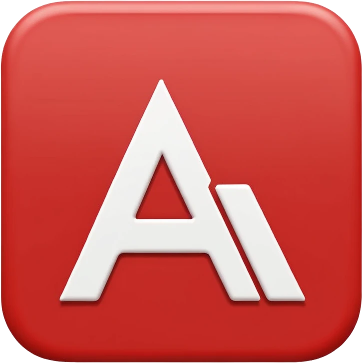 Flat vector emoji icon of a translation symbol, two overlapping rounded squares, the primary color is corporate RED, the front square features a bold white letter 'A', the back square features a bold white Arabic letter 'ع', minimalist UI style, high contrast, white background. emoji