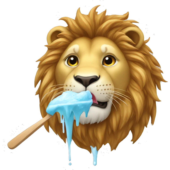 Un lion qui mange une glace  emoji