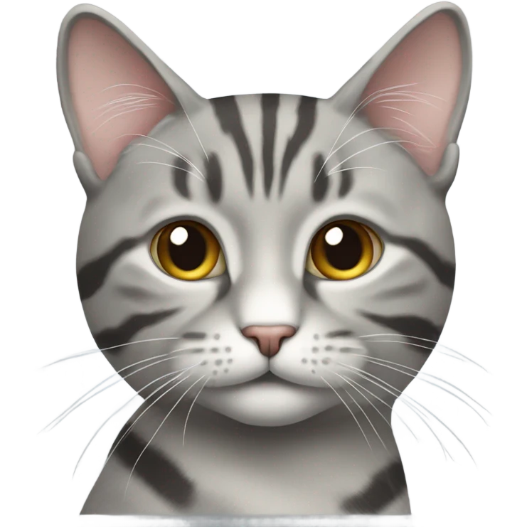 Grey tabby cat with marble pattern in its fur emoji