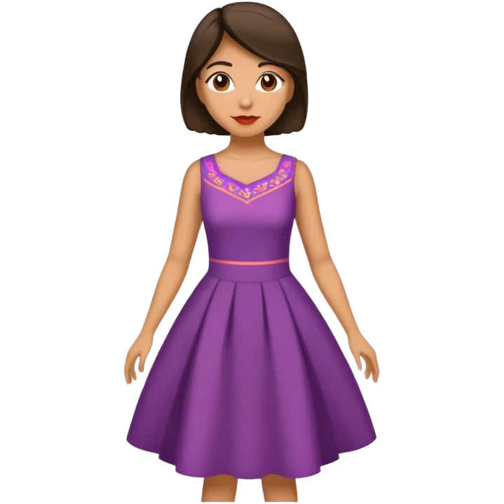 Hispanic woman in dress emoji
