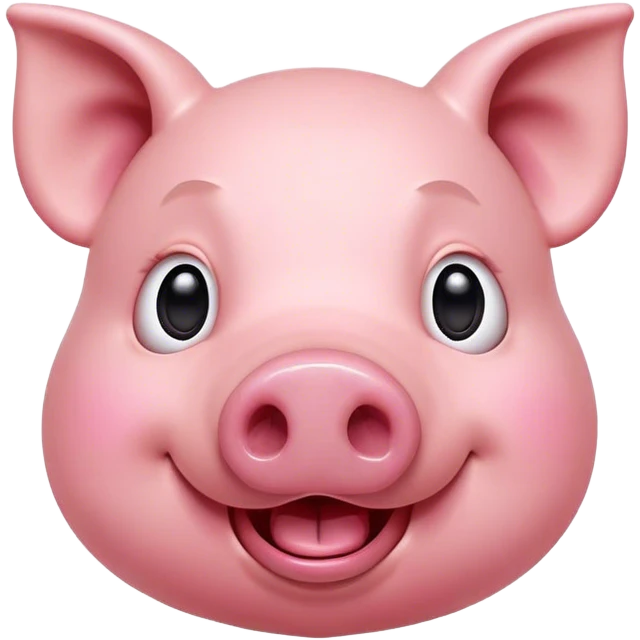 Cinematic Comical Pig Portrait Emoji, Head tilted dramatically with an exaggeratedly amused expression, featuring a striking rosy-pink hide with a playful snout and wide, expressive eyes filled with playful disbelief, Simplified yet hilariously expressive features, highly detailed, glowing with a slightly sassy glow, high shine, dramatic yet playful, stylized with an air of cheeky mischief, bright and endearing, soft glowing outline, capturing the essence of a spirited and over-the-top pig, so meme-worthy it feels like it could oink its way into internet fame instantly! emoji