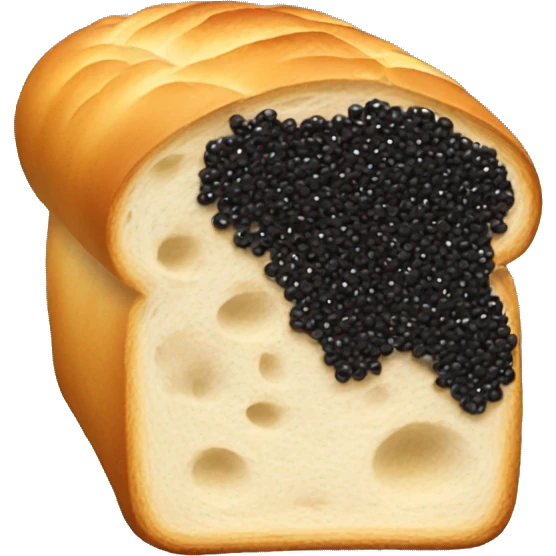 A loaf with caviar on it emoji