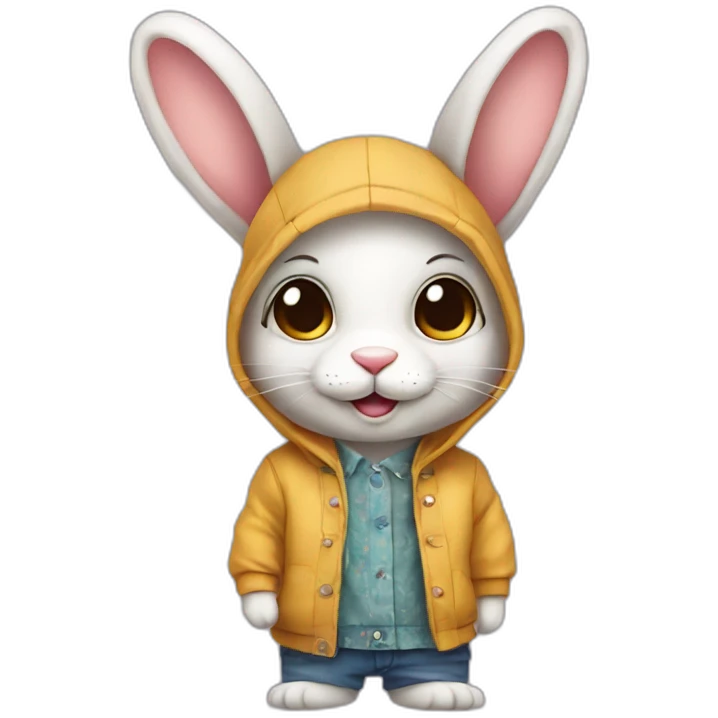 bunny with clothes  emoji