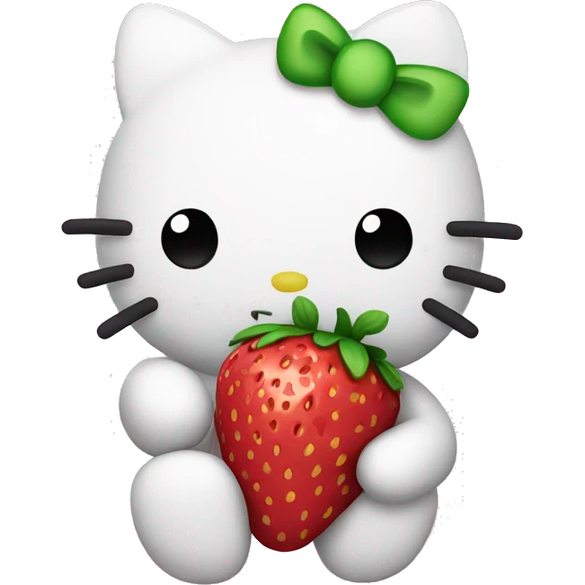 hello kitty holding strawberry  emoji