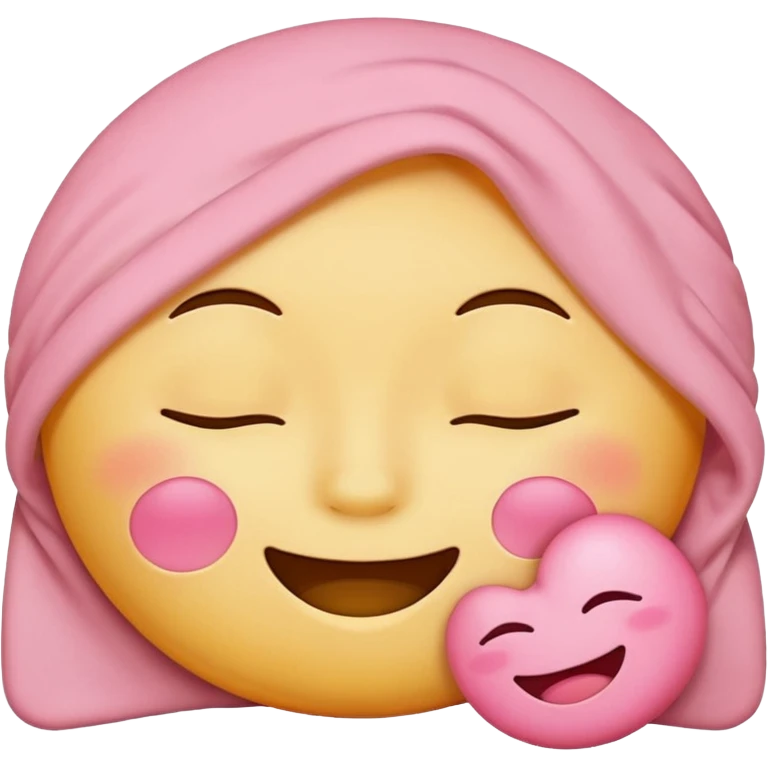 sleeping emoji with pink mask emoji