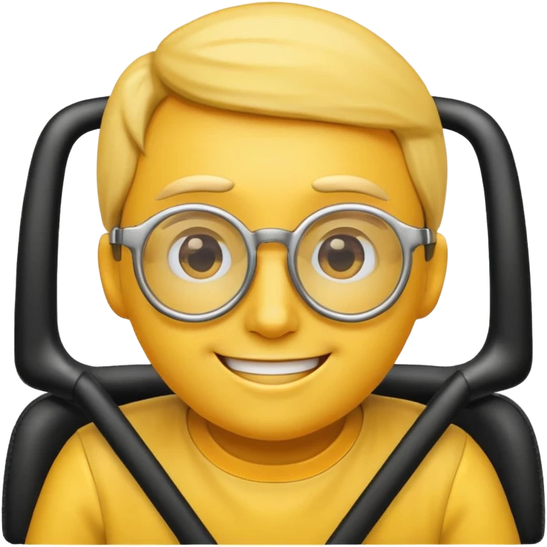 An emoji head with driving glasses, variation 4. emoji