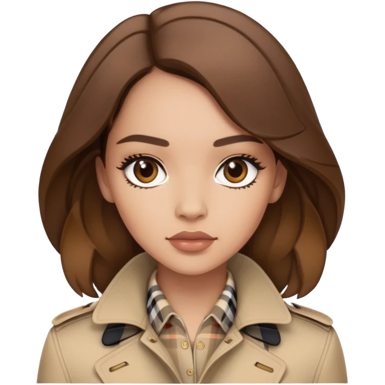 light skin brunette wearing burberry emoji