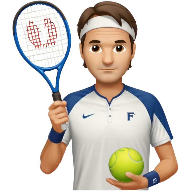 Roger federer with pickleball racket emoji