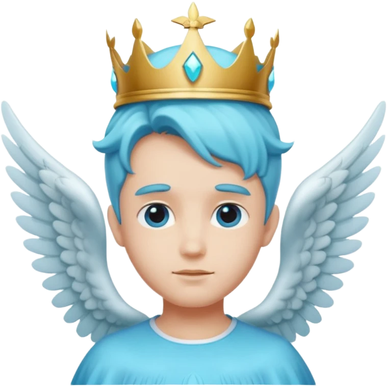 an angel with a cyan crown on his head, 4 wings emoji