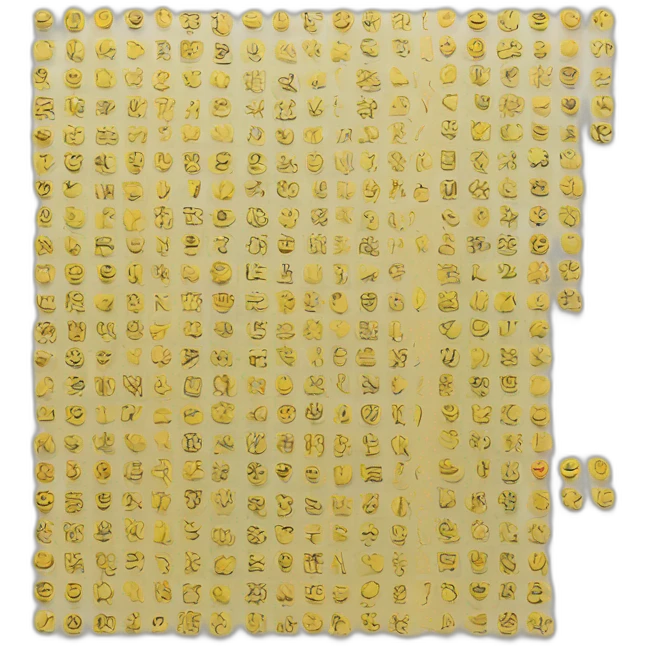 Hand-printed typography emoji