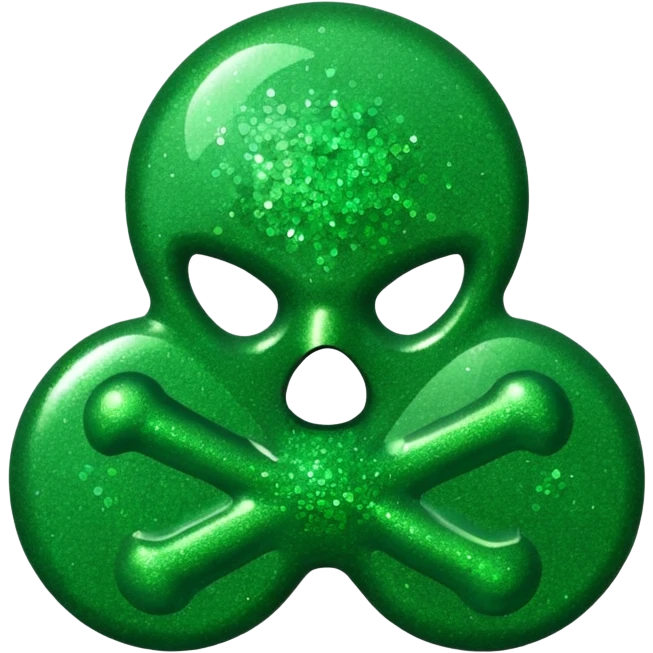 glitter green toxic symbol emoji