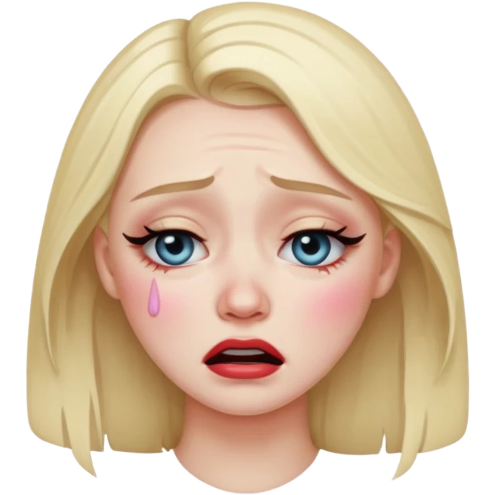 girl with makeup on but she’s crying emoji