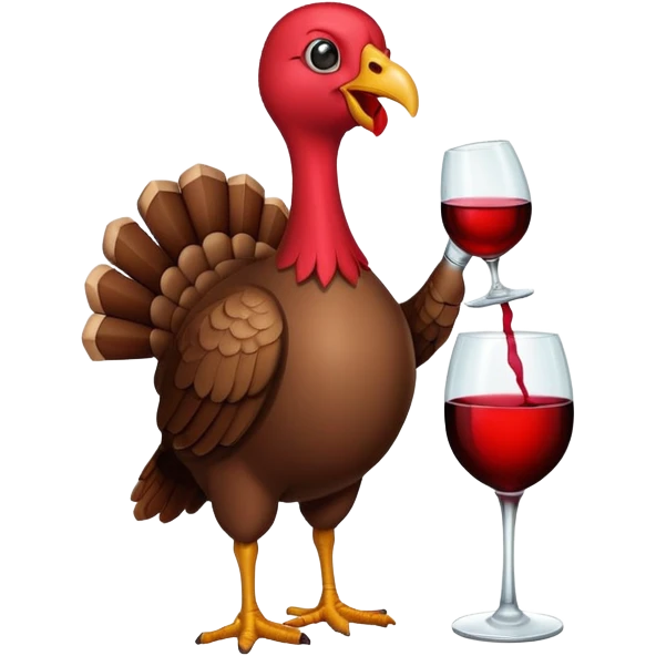 turkey drinks wine emoji