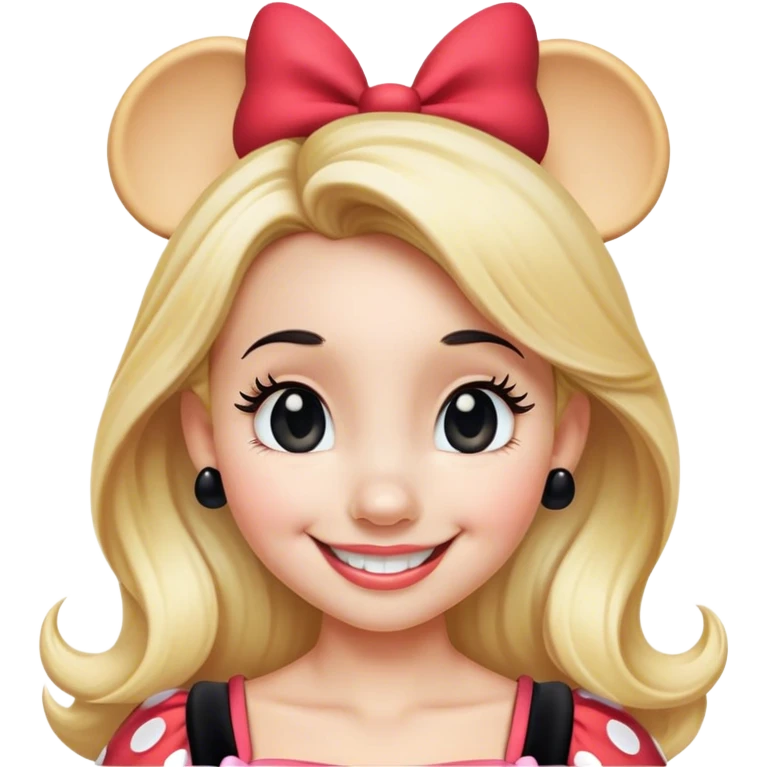 Minnie mouse blonde black ears emoji