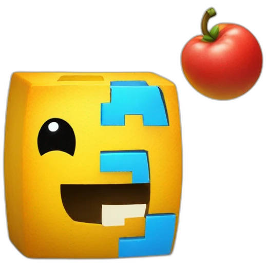 pac man eats a block with the text MARGIN on it emoji