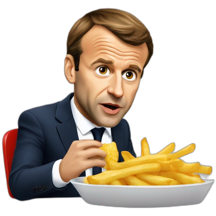 emmanuel macron qui mange des frites emoji