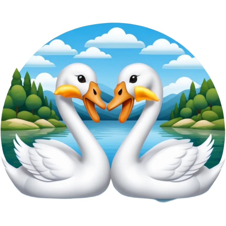 Dos cisnes besándose  emoji