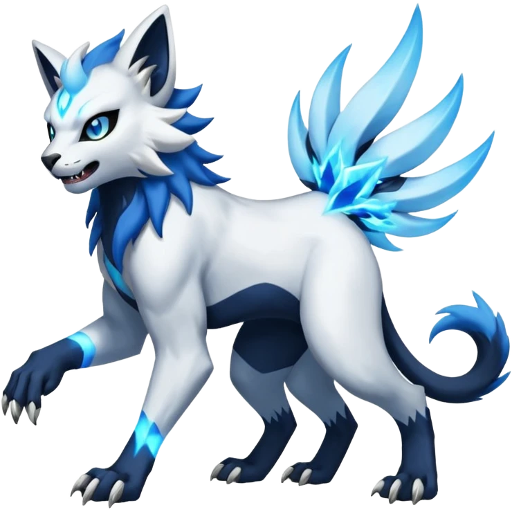 Manectric-Absol-Luxray-Bobcat-Fakémon-fusion-animal-creature, full body  emoji