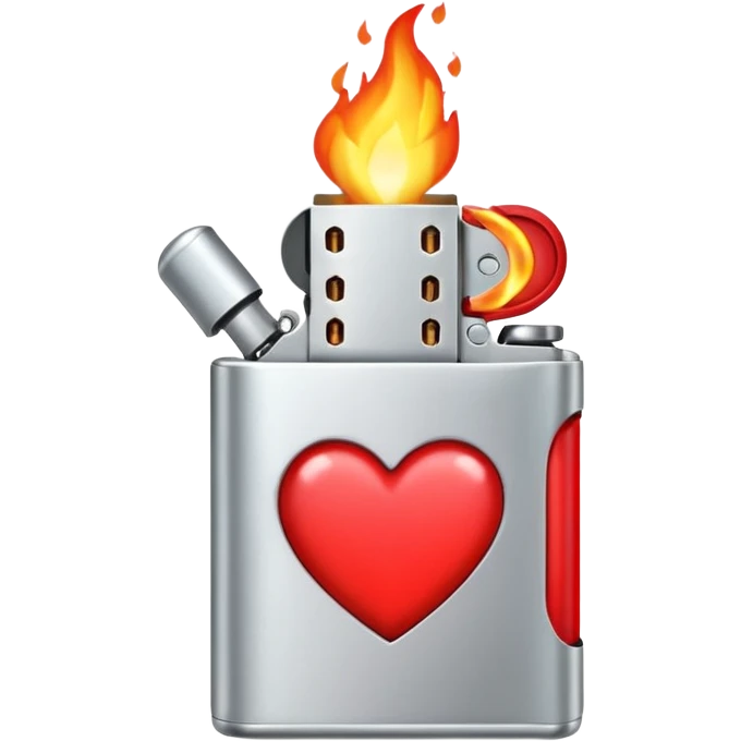 lighter with hearts instead of flame emoji emoji
