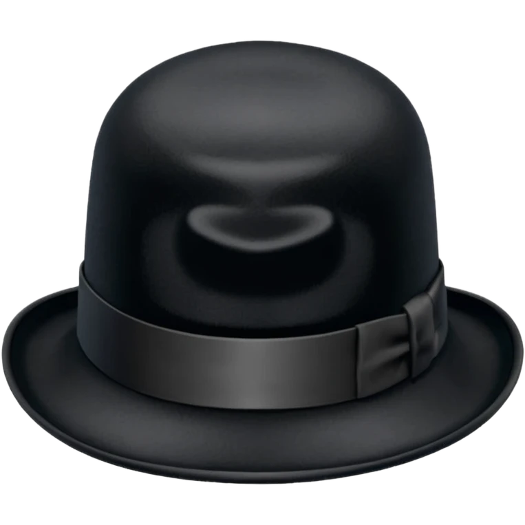 simple black bowler hat on;y emoji
