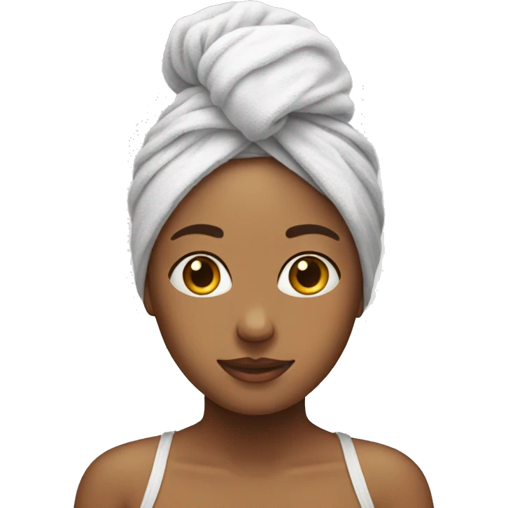 Girl with towel on head  emoji