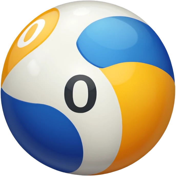 Make a pool ball with the number 0 emoji