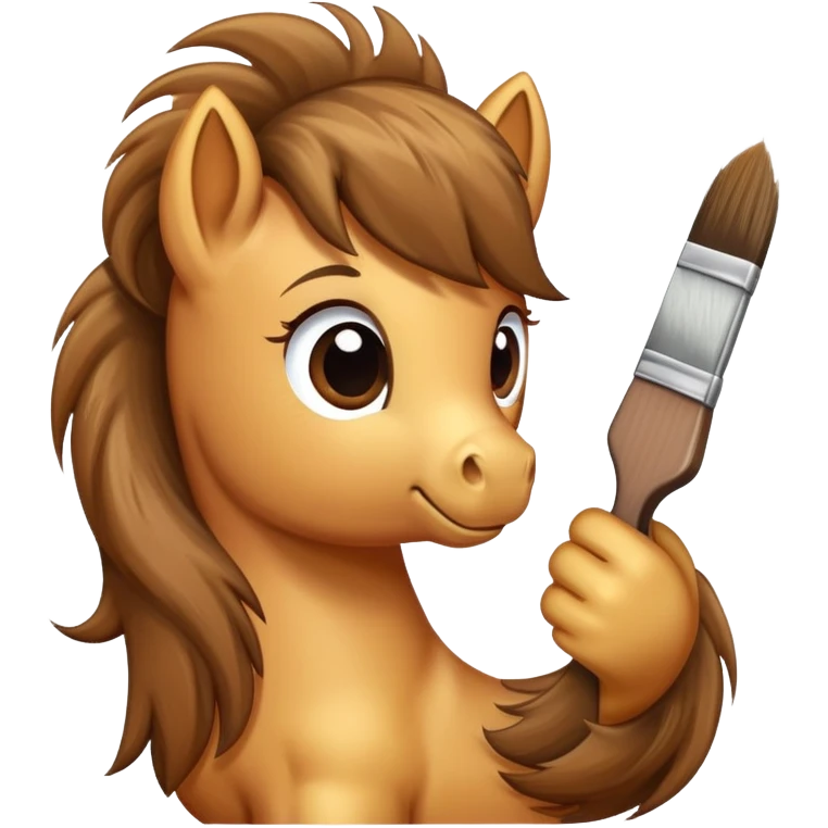 pony being brushed emoji