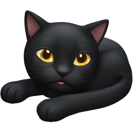 Black cat laying on his back emoji