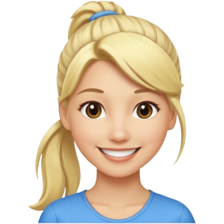 blonde WOMAN pony tail emoji