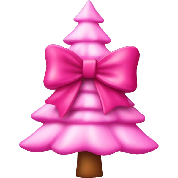 Pink bow on pink Christmas tree emoji