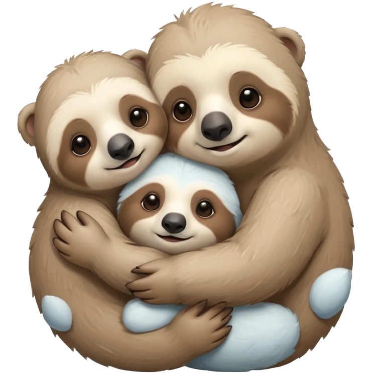 Oso perezoso, abrazando un osito polar mujer emoji