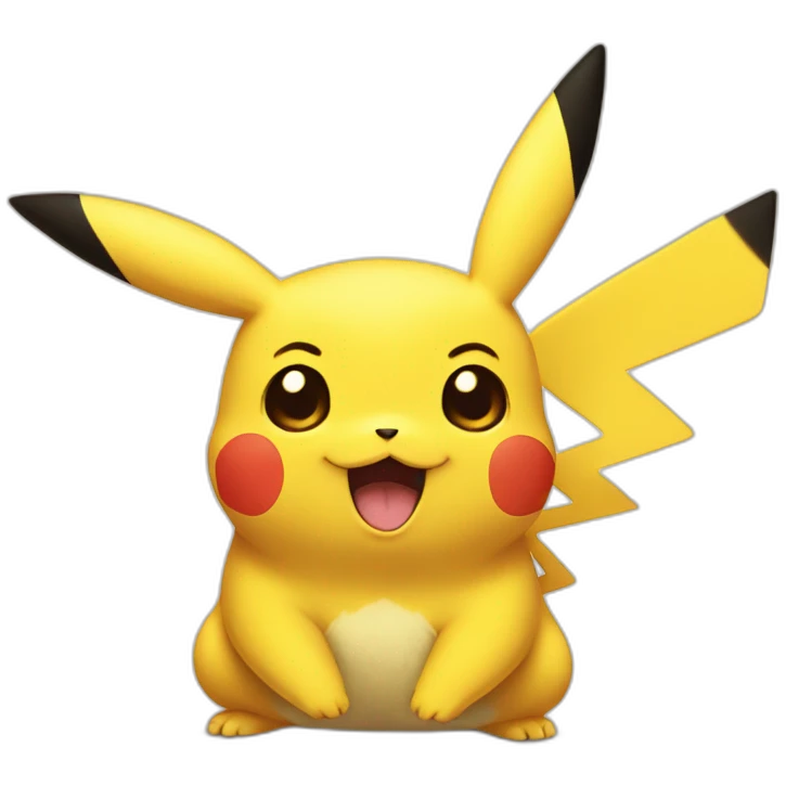 smiling pikachu's large face emoji