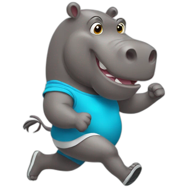 jogging hippo emoji