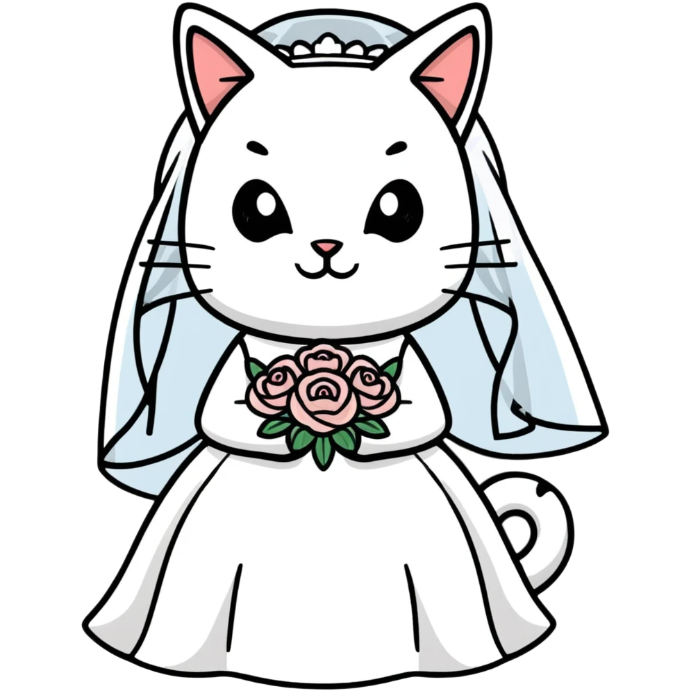 cat bride emoji