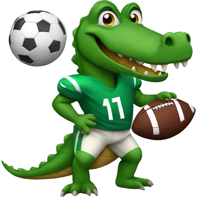 alligator with a football  emoji