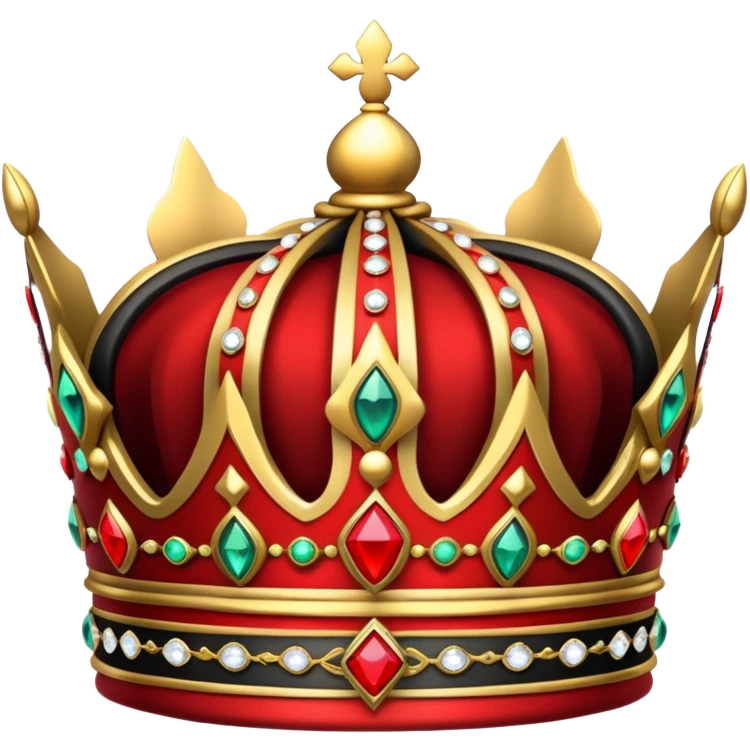 red and black royal crown emoji