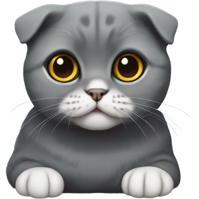 dark grey scottish fold emoji